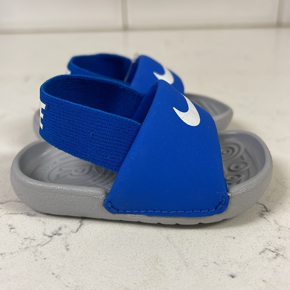 Nike Toddlers Kawa Slides Size 2C, Blue, BV1094-400 New - Picture 8 of 16